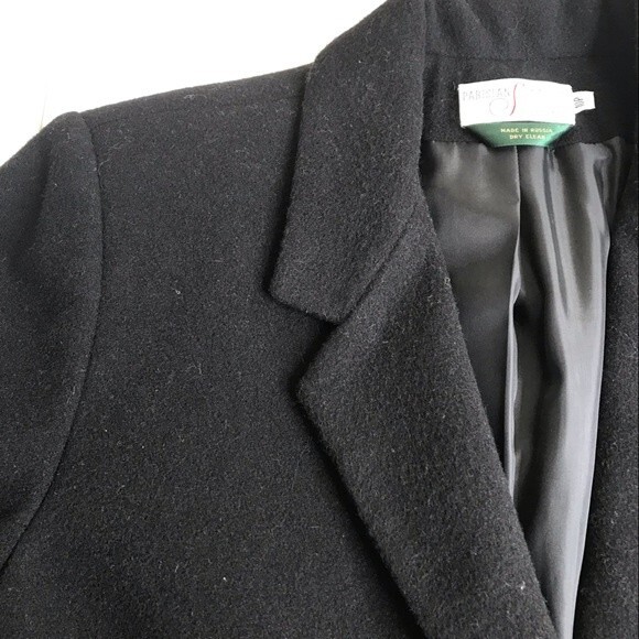 Vintage Parisian Signature Petite Wool Cashmere Black Blazer Women's Size 10P - Picture 3 of 11